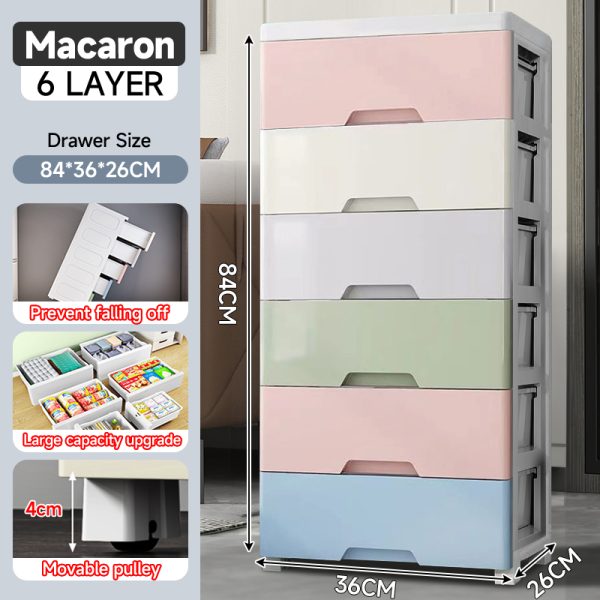 36cm 6 Layers Maracon Wide Durabox Drawer Clothes Storage Cabinet - Type B