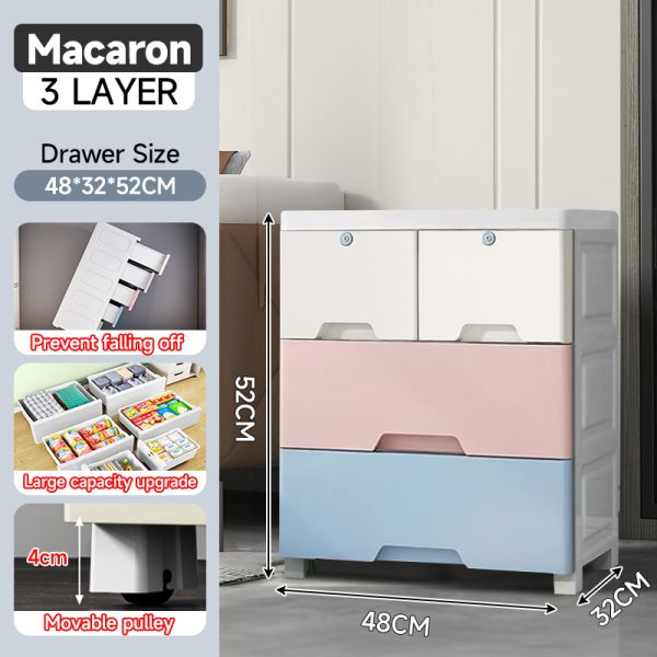 48cm 3 Layers Maracon Wide Durabox Drawer Clothes Storage Cabinet