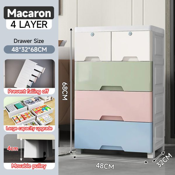 48cm 4 Layers Maracon Wide Durabox Drawer Clothes Storage Cabinet