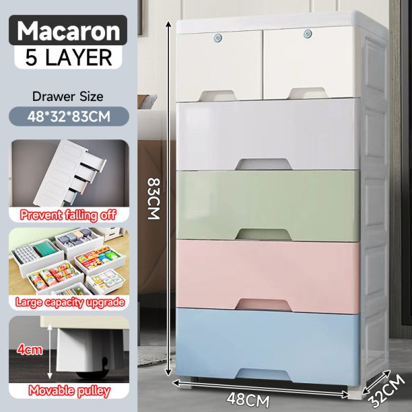 48cm 5 Layers Maracon Wide Durabox Drawer Clothes Storage Cabinet