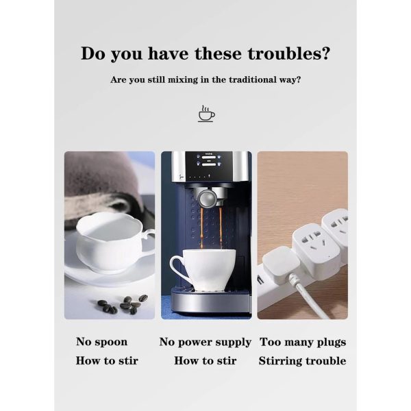 Automatic Stirring Coffee Cup Insulation Cup Self Auto Mix Mug Warmer Bottle - White