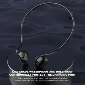 Air Conduction Headphone Wireless Bluetooth Earphones Bone Conduction Sports IPX8 Waterproof Headset Ear Hook - Black - Image 4