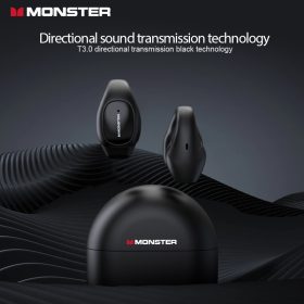 Monster Open Ear 200 Ear Clip Earphone Blutooth Earphone Bone Conduction Headphone Wireless Earphone Sports Headset IPX7 - Grey Silver - Image 5
