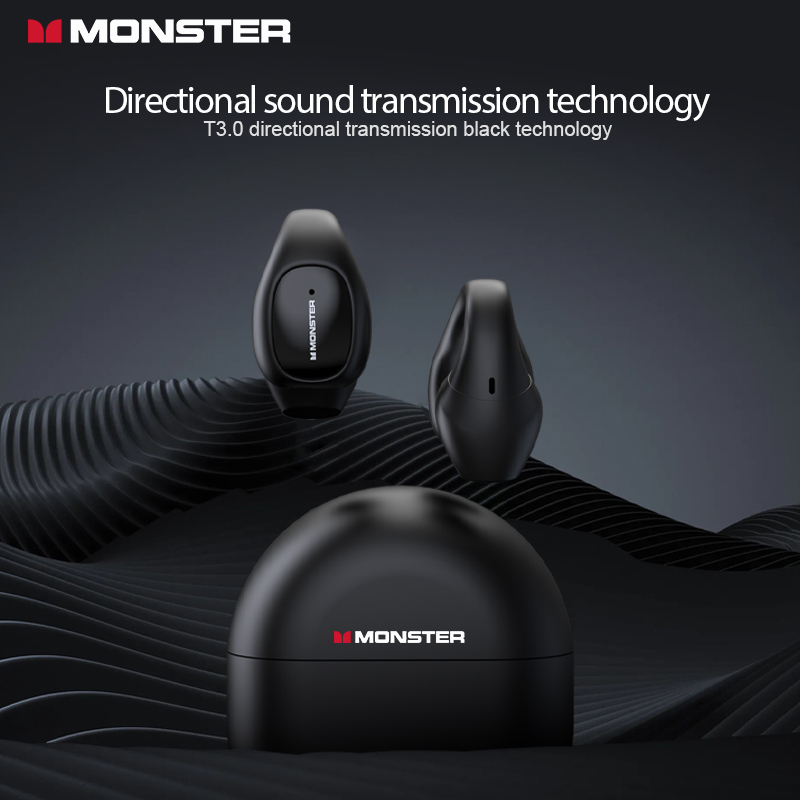 Monster Open Ear 200 Ear Clip Earphone Blutooth Earphone Bone Conduction Headphone Wireless Earphone Sports Headset IPX7 - Grey Silver - Image 5