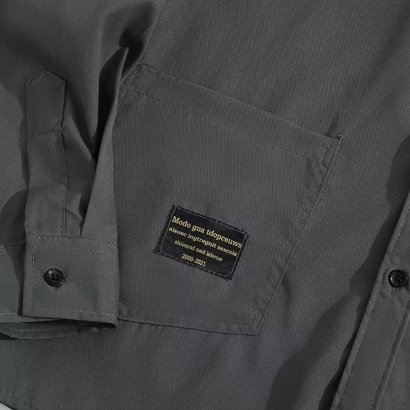 Summer Korean Style Fashion All Match Business Pocket Casual Tooling Three Quarter Sleeve Shirt Men Top - Green - Image 5