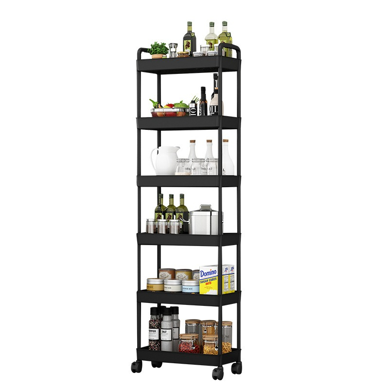 JOYNEST 5 Tier Trolley Racks with Wheels Multifunction Storage Shelf Rack for Kitchen Office Home Book Baby Toys - White - Image 8