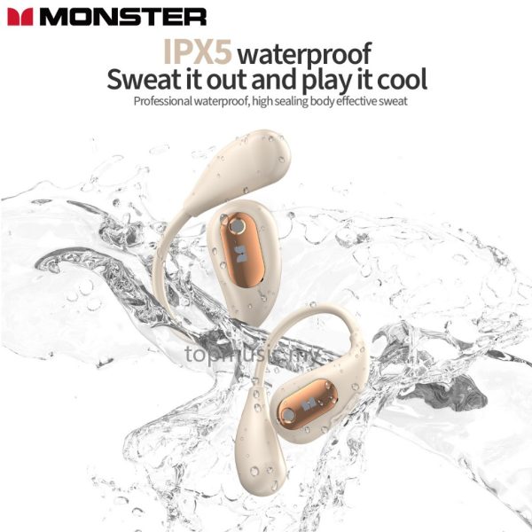 Monster Open Ear AC210 Wireless Earphone Bluetooth 5.4 TWS Sports Earphone Waterproof In-Ear HiFi Stereo Noise Canceling Earbuds - Black