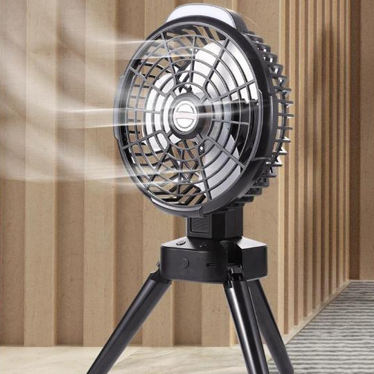 Shake Head 2024 New Mini Adjustable Fan Small Cooling Desk Home Office Table Battery USB Rechargeable Portable - Black