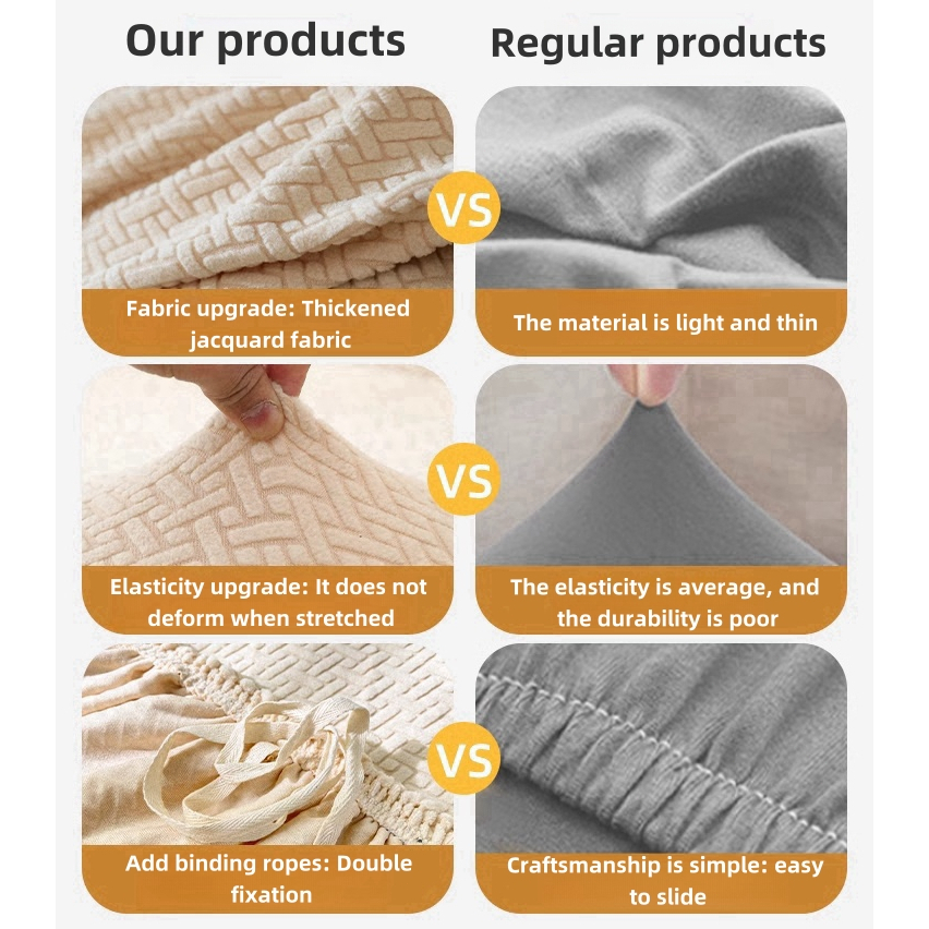 Elastic Jacquard Sofa Cover 1/2/3/4 Seater Sofa Cover L-shaped Full-wrap Sofa Cover - Beige - Image 5