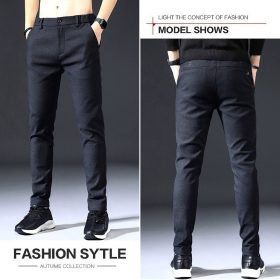 Slim fit Plus Size Formal Pants for Men Brushed Fashion Versatile Office Long Pant - Gray - Image 4