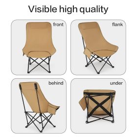 Outdoor folding Bot portable camping art sketch fishing folding chair easy to store cotton - Khaki (Upgraded) - Image 8
