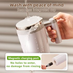 400ML Automatic Stainless Steel Stirring Mug Coffee Cup Magnetic Charging tumbler - Pink - Image 4