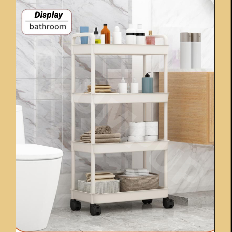 JOYNEST 5 Tier Trolley Racks with Wheels Multifunction Storage Shelf Rack for Kitchen Office Home Book Baby Toys - White - Image 4