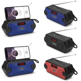 Mini Bluetooth Wireless Speaker Portable Radio 5.0 Bass Column Outdoor USB Speakers MP3 Subwoofer Loudspeaker - Black - Image 3