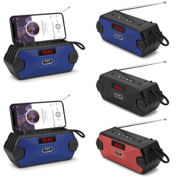 Mini Bluetooth Wireless Speaker Portable Radio 5.0 Bass Column Outdoor USB Speakers MP3 Subwoofer Loudspeaker - Black