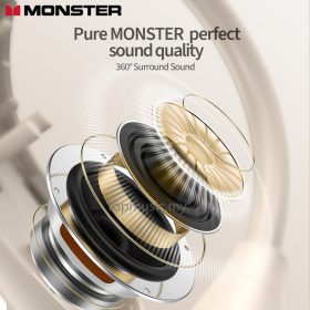 Monster Open Ear AC210 Wireless Earphone Bluetooth 5.4 TWS Sports Earphone Waterproof In-Ear HiFi Stereo Noise Canceling Earbuds - White - Image 5