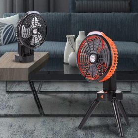 Shake Head 2024 New Mini Adjustable Fan Small Cooling Desk Home Office Table Battery USB Rechargeable Portable - Black - Image 8