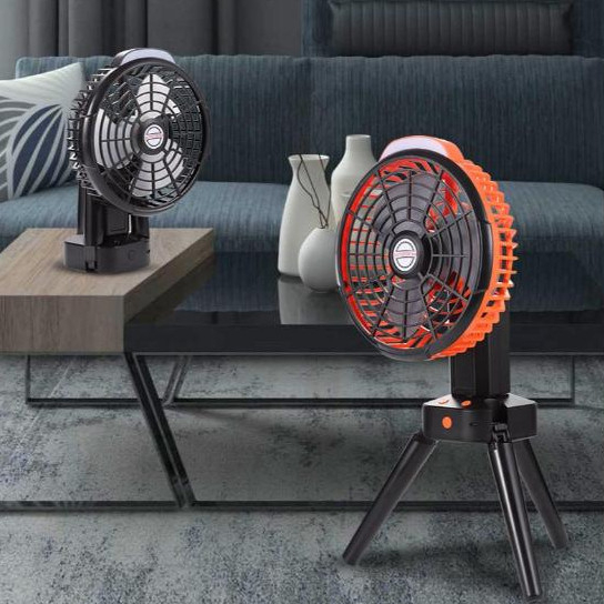 Shake Head 2024 New Mini Adjustable Fan Small Cooling Desk Home Office Table Battery USB Rechargeable Portable - Black