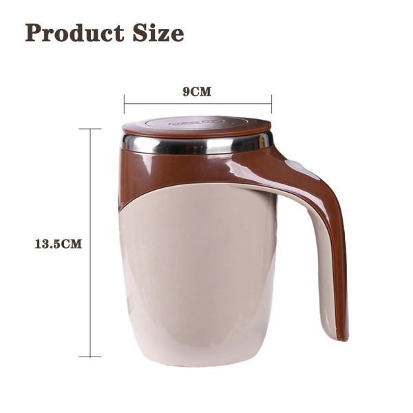 Automatic Stirring Coffee Cup Insulation Cup Self Auto Mix Mug Warmer Bottle - White