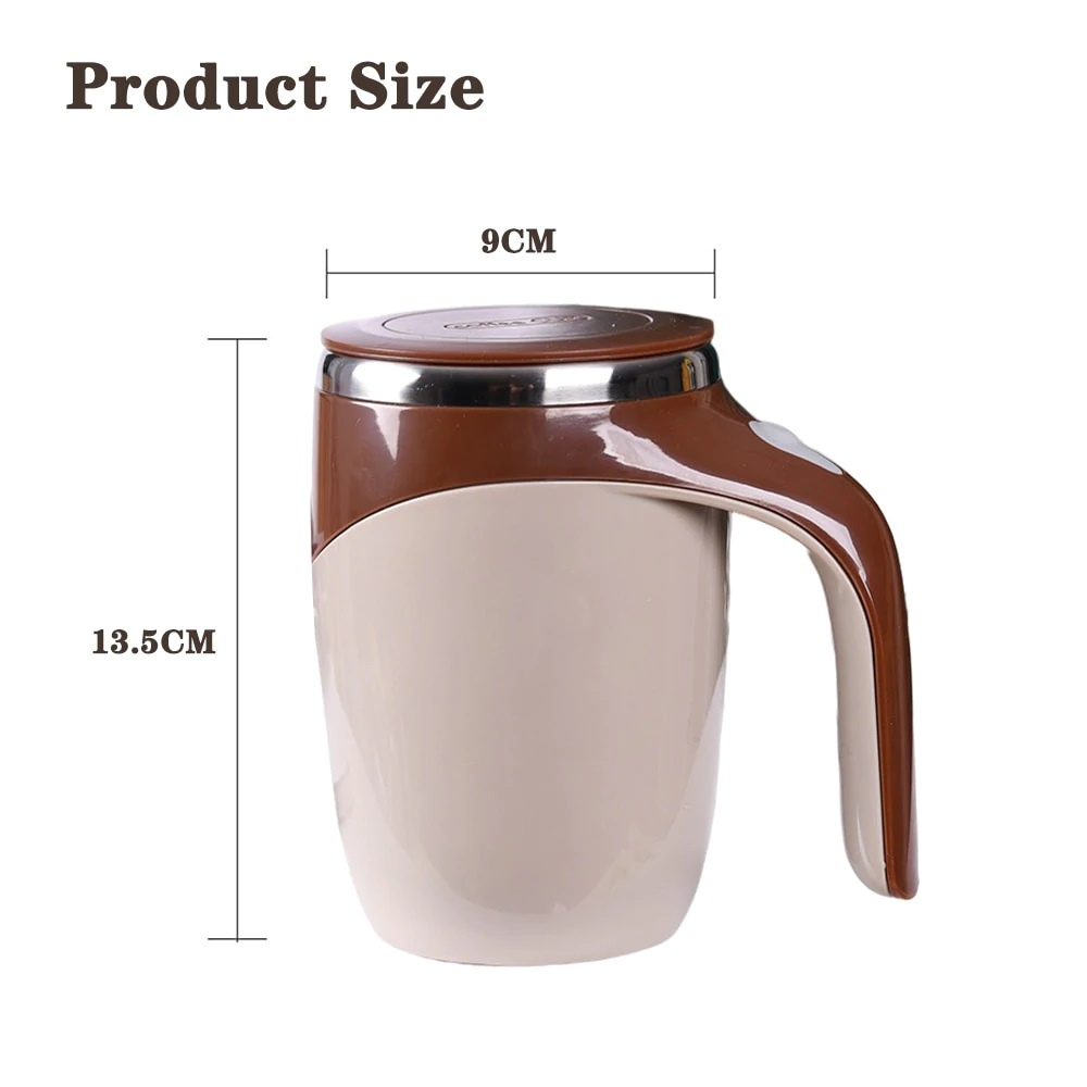 Automatic Stirring Coffee Cup Insulation Cup Self Auto Mix Mug Warmer Bottle - White - Image 3