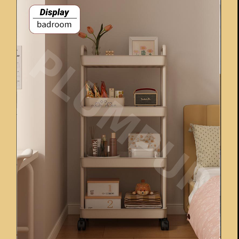 JOYNEST 5 Tier Trolley Racks with Wheels Multifunction Storage Shelf Rack for Kitchen Office Home Book Baby Toys - White - Image 6