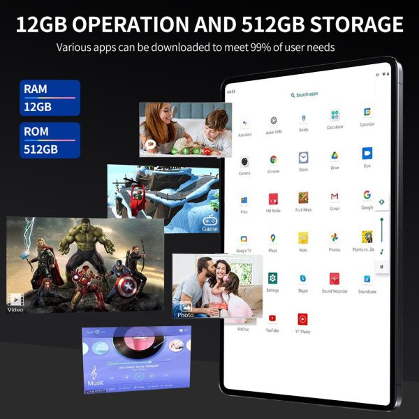 2024 5G Tablet Samsung Galaxy Tab P20 12" Tablet 16GB+512GB Learning Tablet for Online Classroom HD Tablet Android
