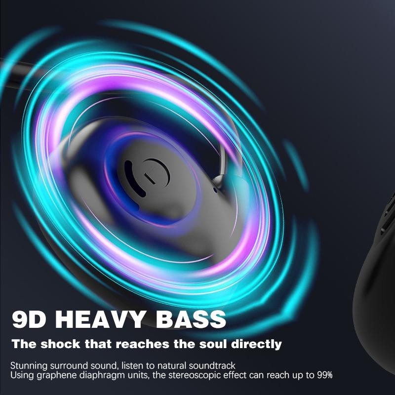 Air Conduction Headphone Wireless Bluetooth Earphones Bone Conduction Sports IPX8 Waterproof Headset Ear Hook - Black - Image 10