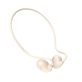 Air Conduction Headphone Wireless Bluetooth Earphones Bone Conduction Sports IPX8 Waterproof Headset Ear Hook - Beige