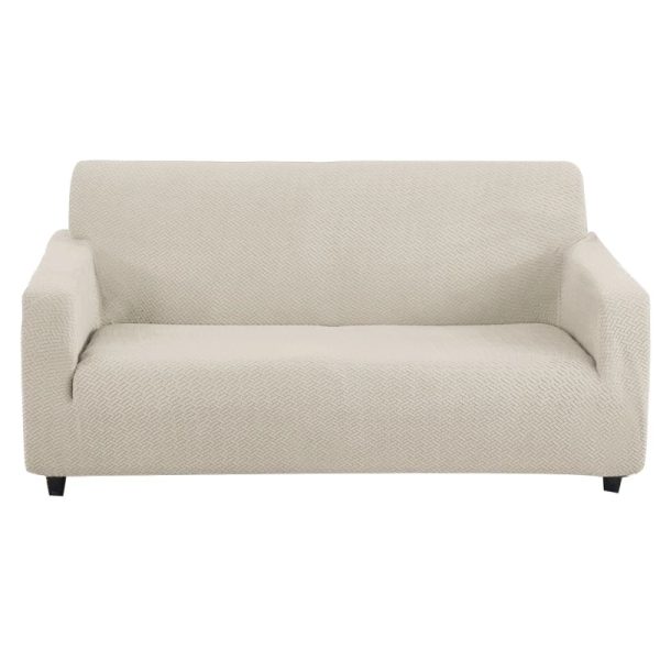 Elastic Jacquard Sofa Cover 1/2/3/4 Seater Sofa Cover L-shaped Full-wrap Sofa Cover - Beige