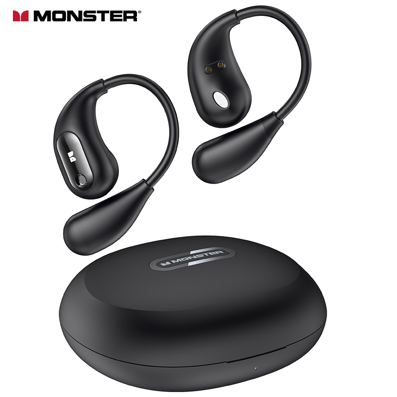 Monster Open Ear AC210 Wireless Earphone Bluetooth 5.4 TWS Sports Earphone Waterproof In-Ear HiFi Stereo Noise Canceling Earbuds - Black - Image 1