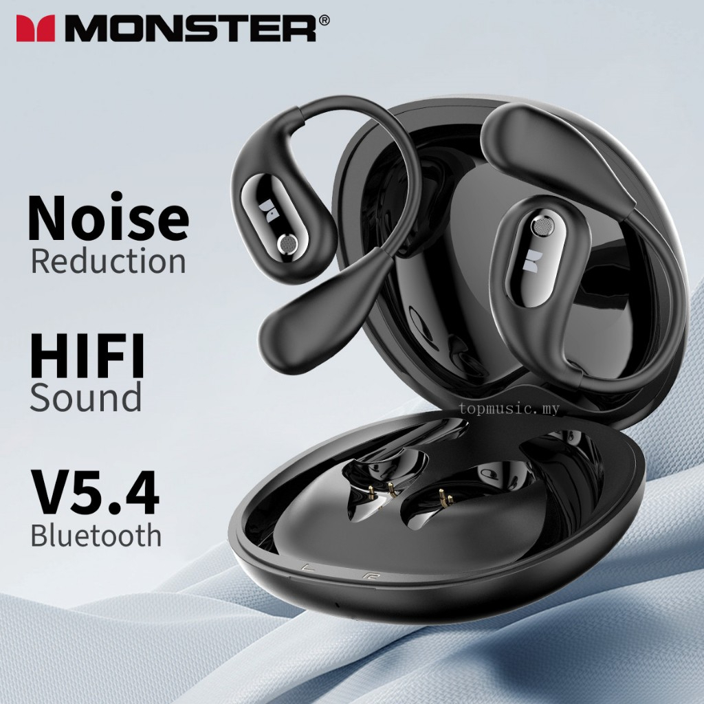 Monster Open Ear AC210 Wireless Earphone Bluetooth 5.4 TWS Sports Earphone Waterproof In-Ear HiFi Stereo Noise Canceling Earbuds - White - Image 2
