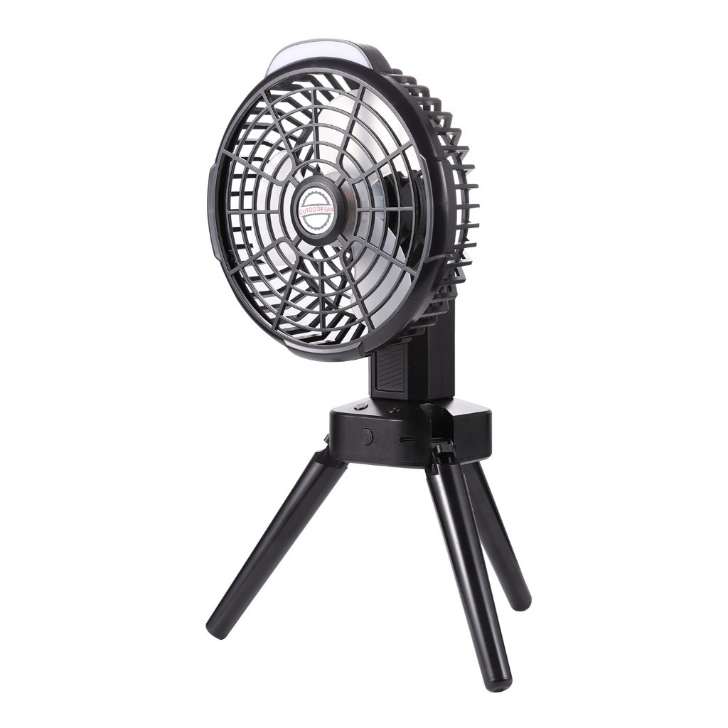Shake Head 2024 New Mini Adjustable Fan Small Cooling Desk Home Office Table Battery USB Rechargeable Portable - Black - Image 1