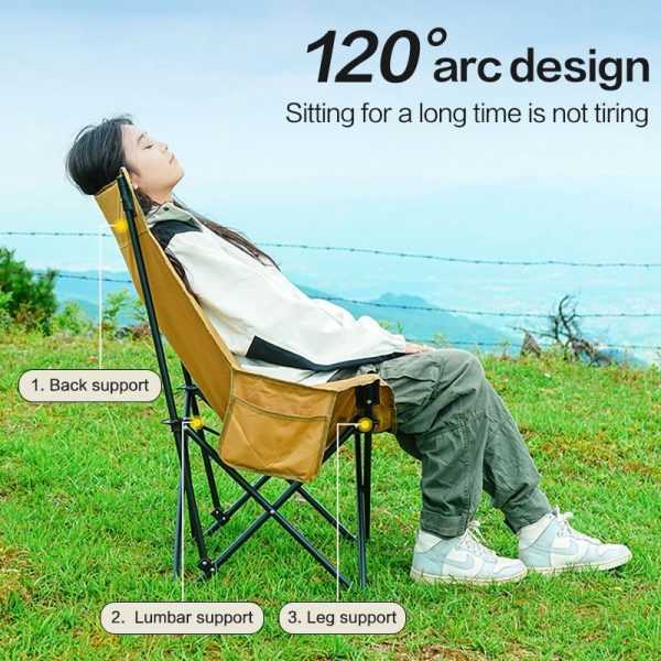Outdoor folding Bot portable camping art sketch fishing folding chair easy to store cotton - Khaki (Upgraded)