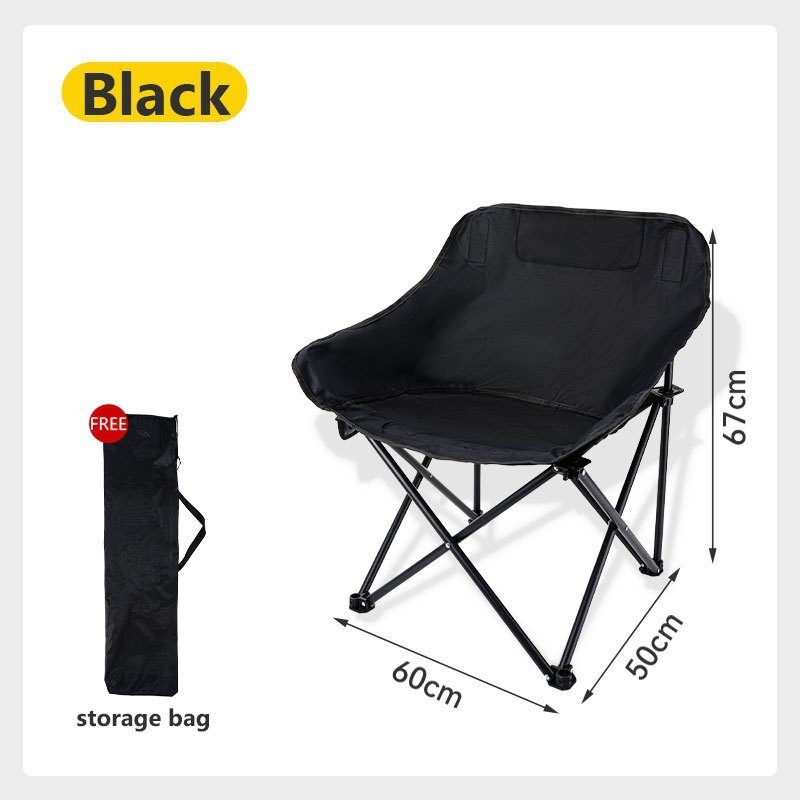 Outdoor folding Bot portable camping art sketch fishing folding chair easy to store cotton - Black - Image 1