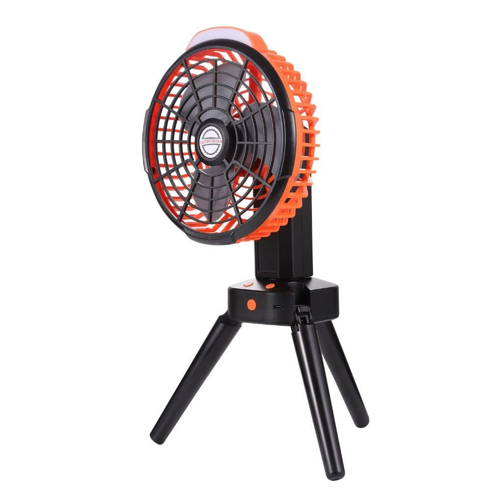 Shake Head 2024 New Mini Adjustable Fan Small Cooling Desk Home Office Table Battery USB Rechargeable Portable - Orange - Image 1