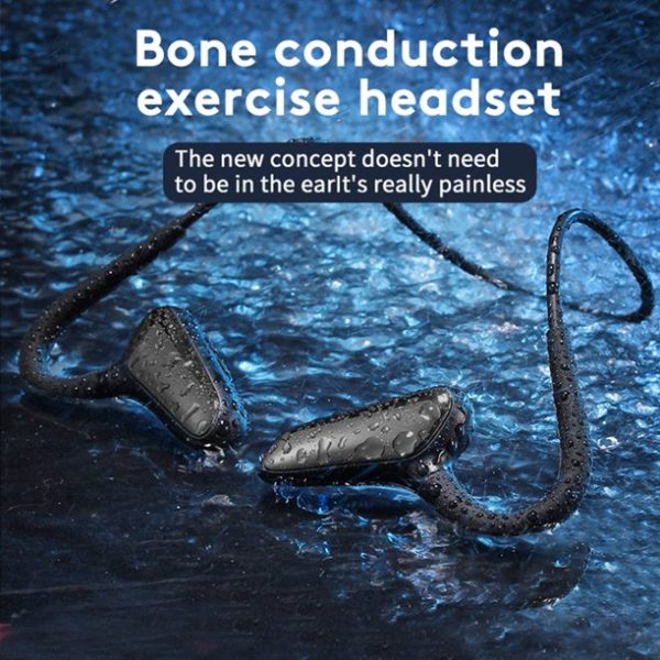 Sport Edition Wireless Bluetooth Headset Headphone Earphone Air Bone Conduction Running M-D8 Sweatproof On In Ear - Blue