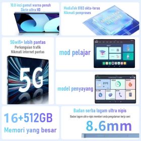 2024 Discount Tablet Galaxy Tab X95pro Tablet PC 10.8 Inches Smart Tablet PC Android Tablet PC Mugla Support SIM Card - Blue - Image 4