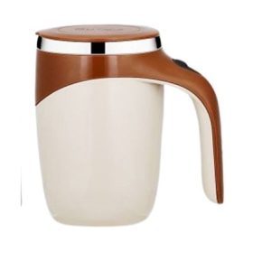 Automatic Stirring Coffee Cup Insulation Cup Self Auto Mix Mug Warmer Bottle - Brown - Image 1