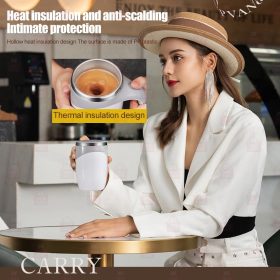 Automatic Stirring Coffee Cup Insulation Cup Self Auto Mix Mug Warmer Bottle - White - Image 9