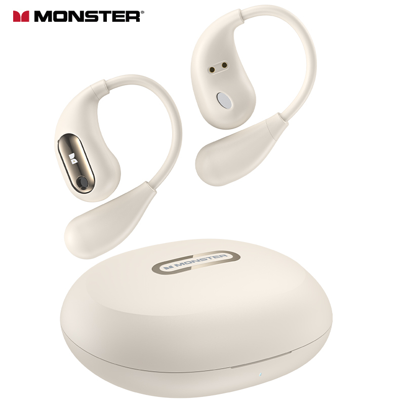 Monster Open Ear AC210 Wireless Earphone Bluetooth 5.4 TWS Sports Earphone Waterproof In-Ear HiFi Stereo Noise Canceling Earbuds - White - Image 1