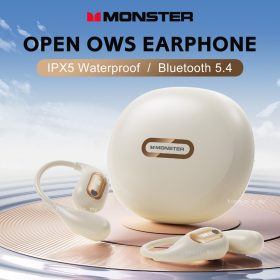 Monster Open Ear AC210 Wireless Earphone Bluetooth 5.4 TWS Sports Earphone Waterproof In-Ear HiFi Stereo Noise Canceling Earbuds - White - Image 8