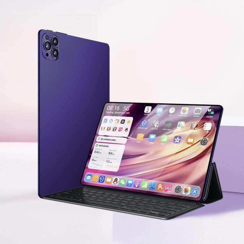 2024 Discount Tablet Galaxy Tab X95pro Tablet PC 10.8 Inches Smart Tablet PC Android Tablet PC Mugla Support SIM Card - Dark Purple + Keyboard - Image 1