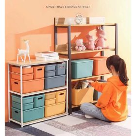 Storage Box Plastic Document Sundries Holder Cabinet Storage Organizer with Lid - Fresh White M - Image 9