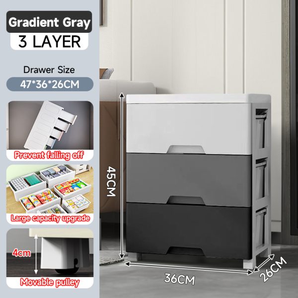 36cm 3 Layers Maracon Wide Durabox Drawer Clothes Storage Cabinet - Gradient