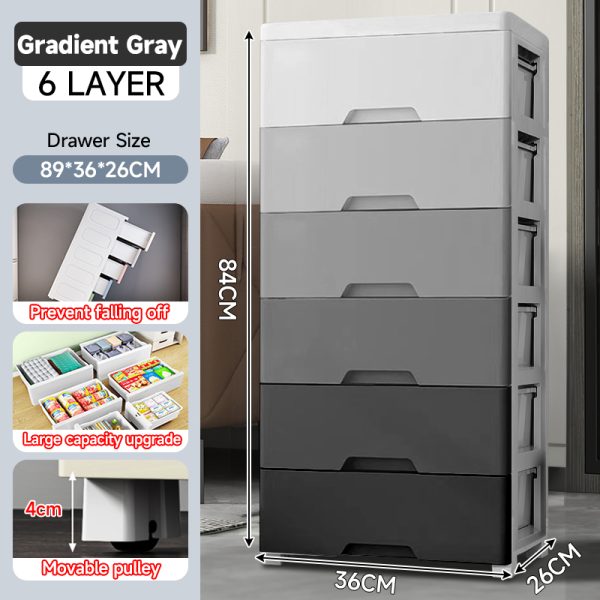 36cm 6 Layers Maracon Wide Durabox Drawer Clothes Storage Cabinet - Gradient