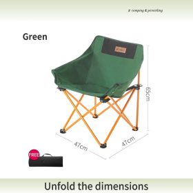 Camping Chair Foldable Moon Chair Outdoor Portable - Green - Image 1