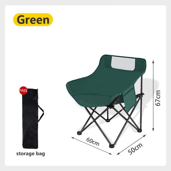 Outdoor folding Bot portable camping art sketch fishing folding chair easy to store cotton - Green