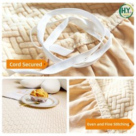 Elastic Jacquard Sofa Cover 1/2/3/4 Seater Sofa Cover L-shaped Full-wrap Sofa Cover - Beige - Image 7