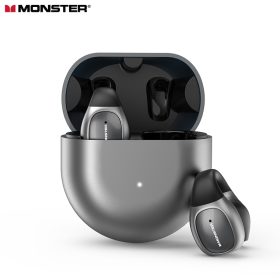 Monster Open Ear 200 Ear Clip Earphone Blutooth Earphone Bone Conduction Headphone Wireless Earphone Sports Headset IPX7 - Grey Silver