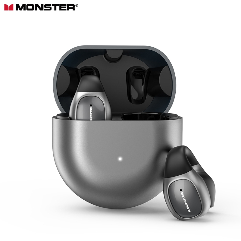 Monster Open Ear 200 Ear Clip Earphone Blutooth Earphone Bone Conduction Headphone Wireless Earphone Sports Headset IPX7 - Grey Silver - Image 1